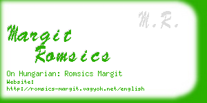 margit romsics business card